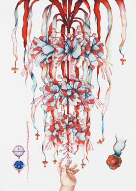 齋藤芽生, 徒花図鑑「母不要」, 2008, アクリル・紙, 44 x 33 cm