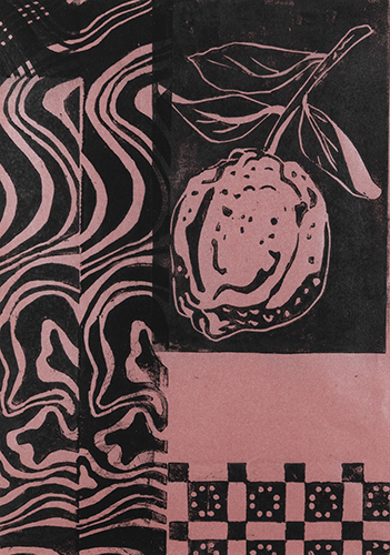 大竹 笙子 檸檬と波 2025 29.7×21.0cm(A4) モノタイプ、紙