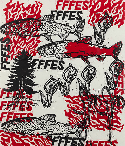 大竹 笙子 FFFES2024 Fall&Winter Ⅱ 2025 84.0×73.8cm(Frame size) モノタイプ(木版画ほか)、紙