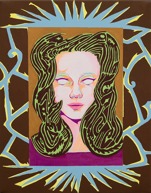 Saiko Otake LUCK 2024 41.0×31.8cm(F6) Acrylic gouache on canvas