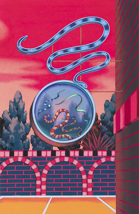 Meo SAITO Sea Snake Center 2024 28x18cm / frame: 50x40cm Acrylic gouache on paper