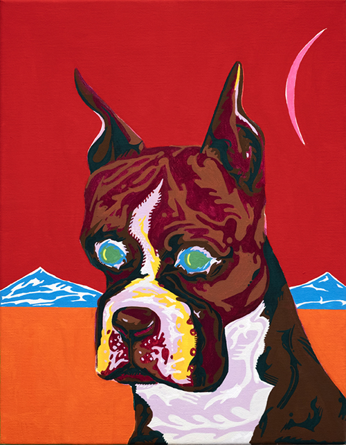 Saiko Otake DOG'S PREDICTION 2024 41.0×31.8cm(F6)Acrylic gouache on canvas