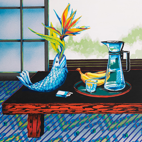 Meo SAITO Windy Tatami Room 2024 18x18cm / frame: 40x40cm Acrylic gouache on paper