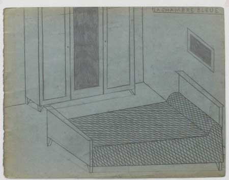 Philippe WEISBECKER_Sleeping rooms - chambre blue  2013  18&times;22cm  Pencil